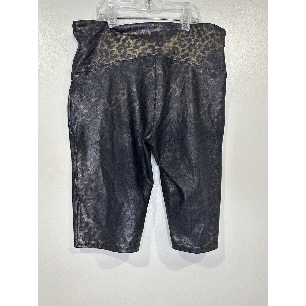 Spanx Bike Shorts Women's Size‎ S Metallic Cheetah Print Athleisure Gym exercise - Picture 2 of 9